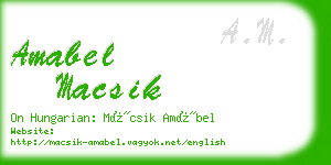 amabel macsik business card